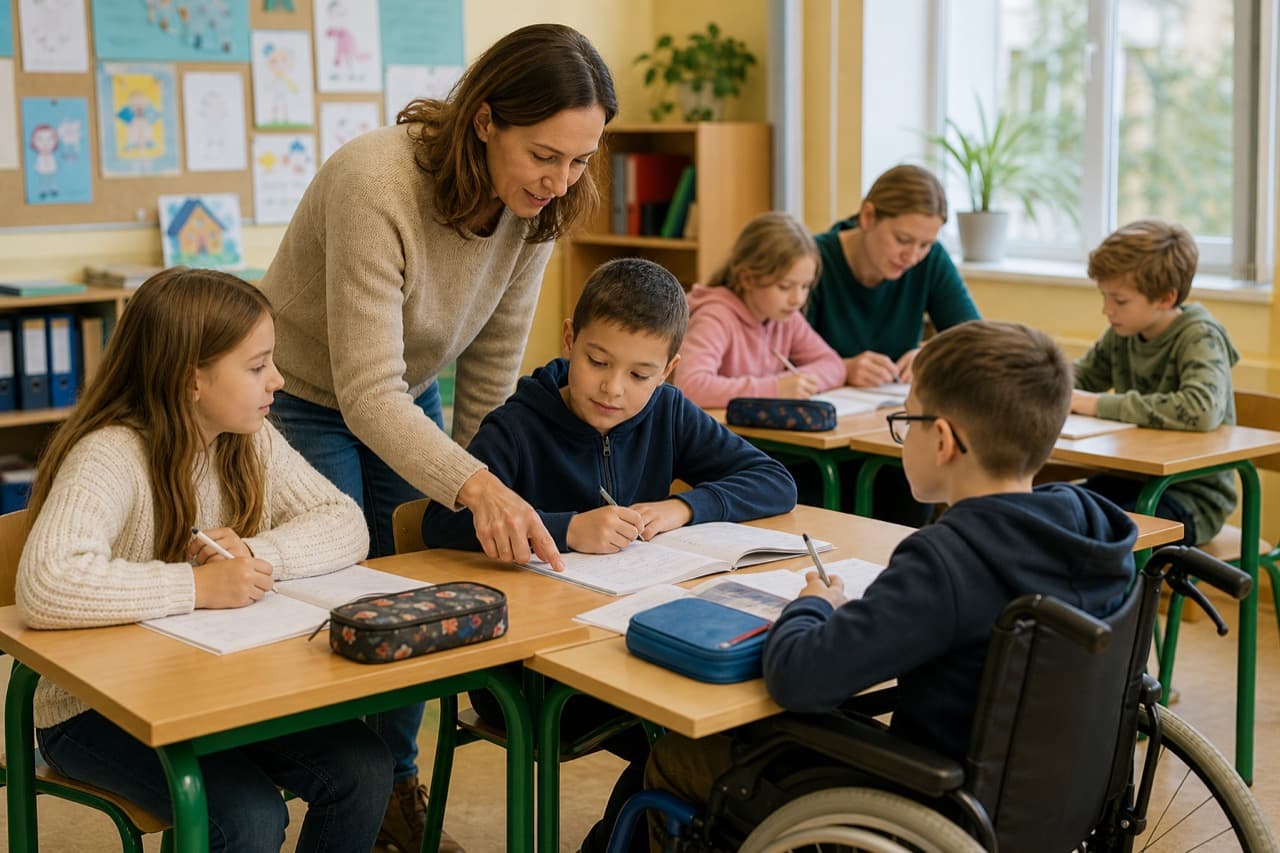 Kreslená ilustrace zaměstnanců a bezpečnostního školení